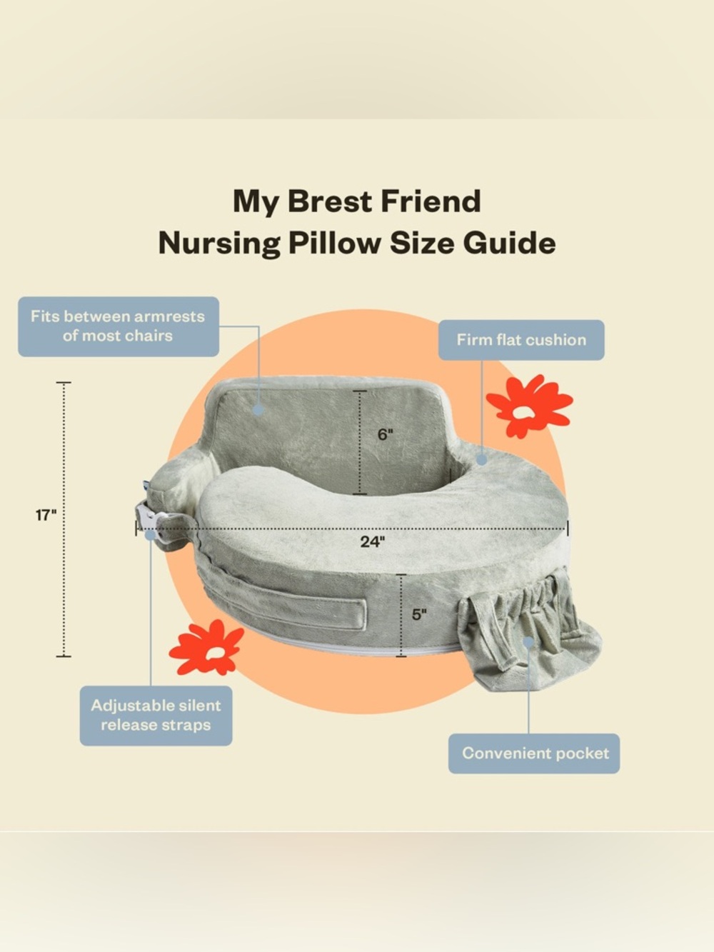 My Brest Friend Super Deluxe Nursing Pillow - Picture 4 of 12